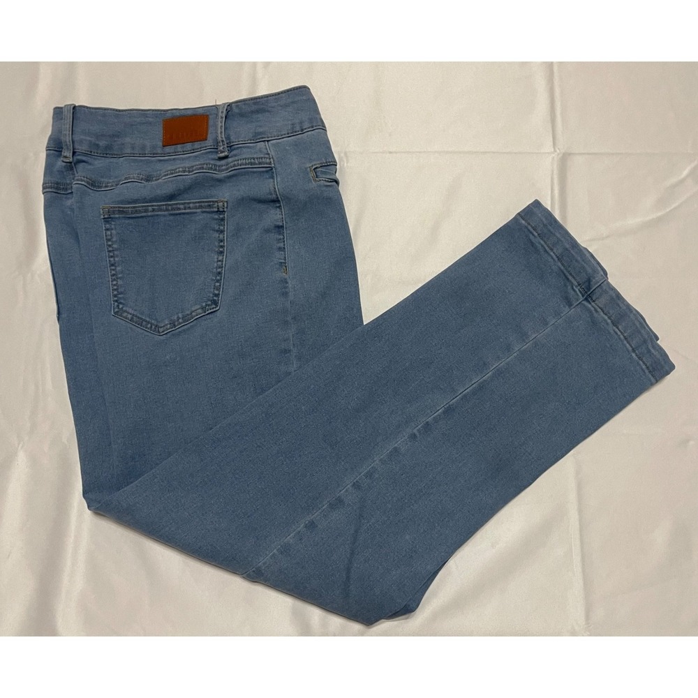 Sidefeel Women's Jeans Wide Leg High Waisted‎ Loose Denim With Pockets Size 14